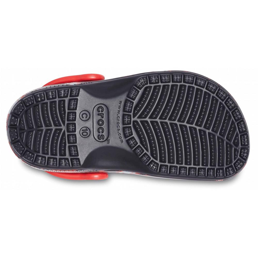 Red / Black Boys' Crocs Classic Bleach Dye Clogs | NZ 1347XYUF
